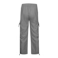 thumbnail image 4 of Evdexr Parachute Cargo Pants for Women Baggy Drawstring Sweatpants with Pockets Fall Winter Trendy Y2k Joggers Wide Leg Lightweight Loose Fit Trousers S, 4 of 6