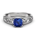 thumbnail image 2 of Asscher Sapphire Engagement Ring, 2 of 4