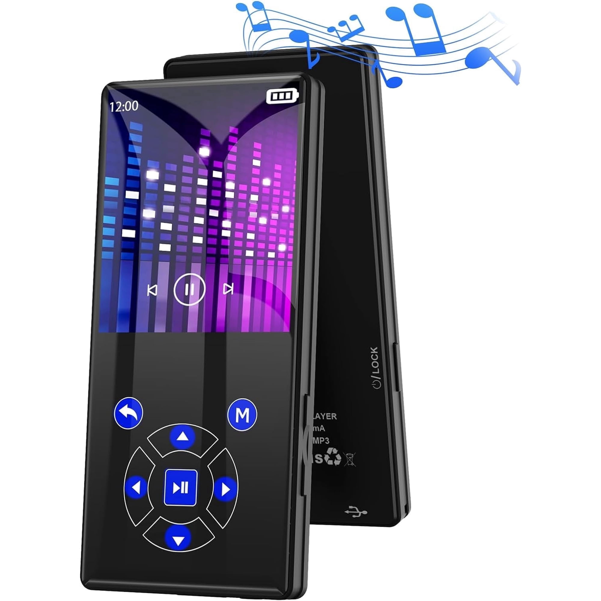 MUSICOZY 32GB MP3 Player,Touch Screen,Earphone,Portable Digital Music Player, Lossless HiFi Audio MP3 MP4 Player,Support FM Radio/Video/Recorder/E-Book, Supports up to 128GB for Studying Running