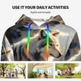 thumbnail image 4 of Honeii Wolf Family Winter Wonderland Pattern Womens Oversized Hoodies Long Sleeve Sweatshirts Pullover Fall Outfits with Pocket-, 4 of 7