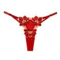thumbnail image 1 of Aayomet sous-Vêtements pour Femmes Culottes Bikini en Dentelle String Extensible (Rouge, Taille Unique), 1 of 2
