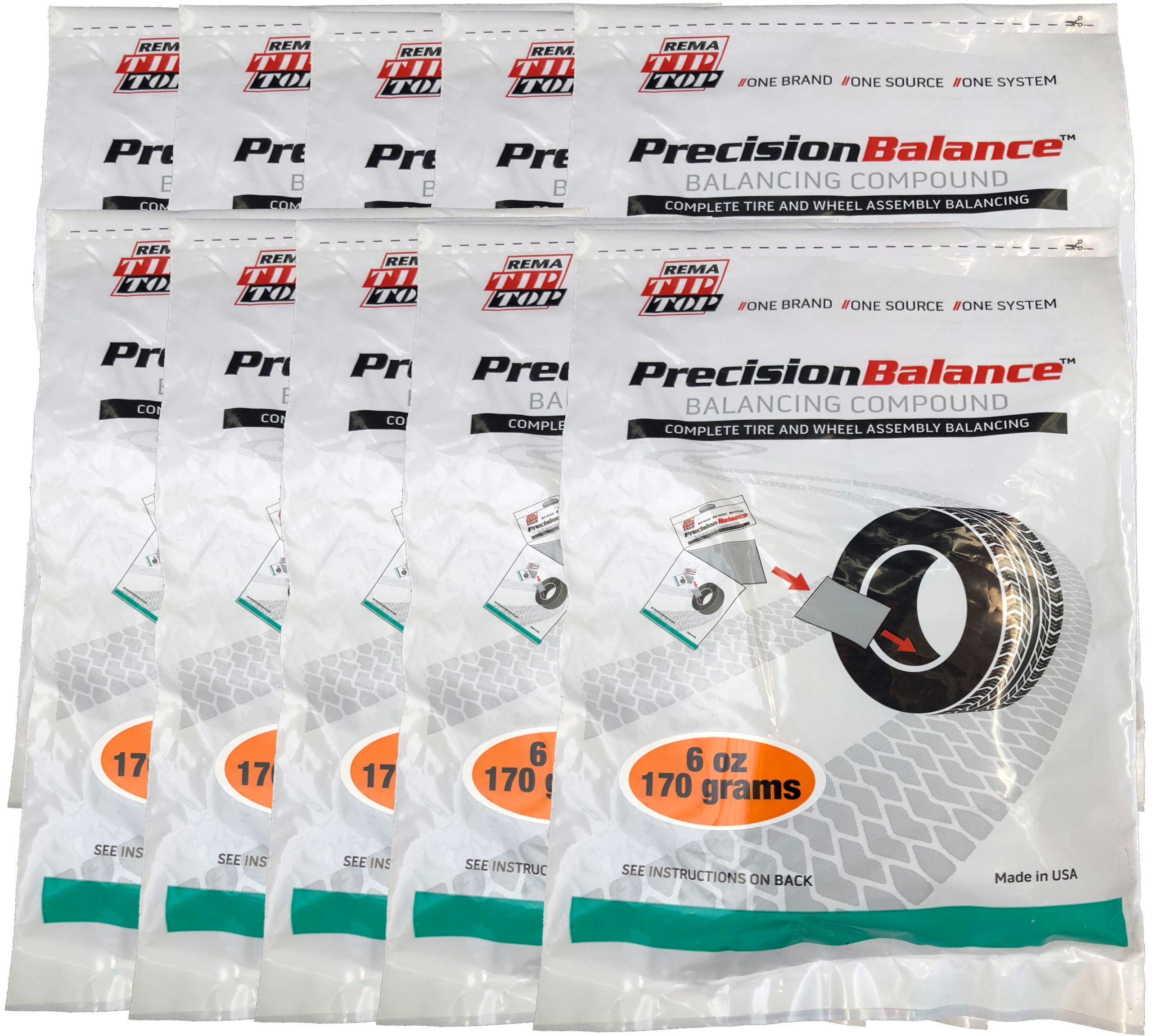 10 REMA PrecisionBalance 6 oz Tire Balance Beads Kits (60 ounces) Drop