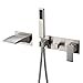 thumbnail image 3 of sumerain Wall Mount Tub Filler Brushed Nickel with Waterfall Tub Spout and Handheld Shower, High Flow, 3 of 4