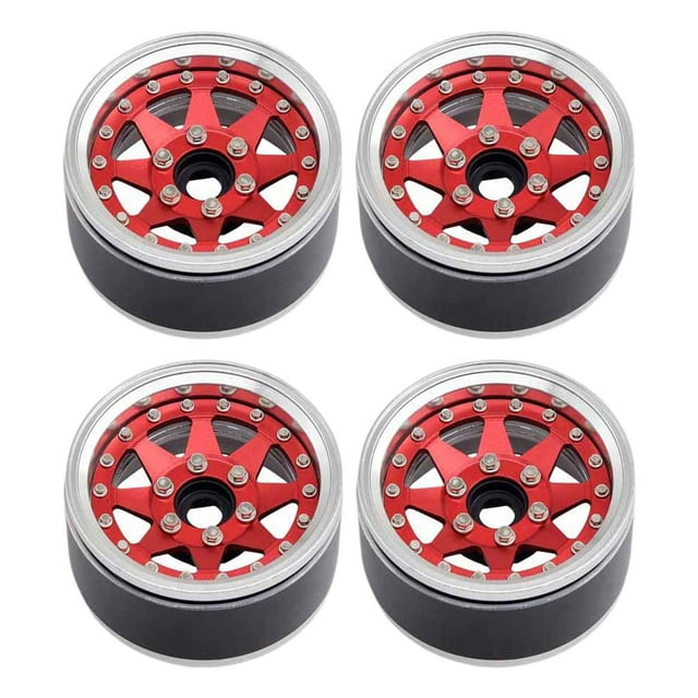 Llantas RC 1/10, portátiles, de aleación de aluminio, con beadlock, repuestos para 90 D110 TF2 Rojo