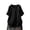 Black, variant on Womens Side Button Short Sleeve Blouse Casual Loose Fit 100% Polyester Tops for Daily Wear Outdoor Activities Vacation