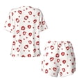 thumbnail image 5 of Lsque Lips Kiss Women's Short-Sleeved Pajama Set - 2 Piece Soft and Lightweight Sleepwear Set-Large, 5 of 9