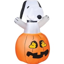 Peanuts Snoopy Pumpkin Woodstock Halloween Inflatable - Orange Small