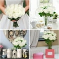 thumbnail image 4 of Scidweet 18 Pcs Fake White Roses Artificial Flowers Decor, Silk Rose Plastics Flower Bouquet for Wedding Party Decorations, 4 of 5