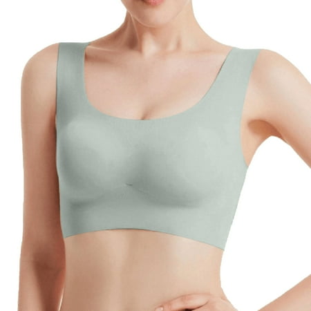 Alitao Sports Bras for Women Push Up Bra Seamless Ultra Thin Padded Comfort Wireless Bra Breathable Bralette For Sleep Everyday Bra Minimizer Bras Plus Size Green M(Clearance Sales)