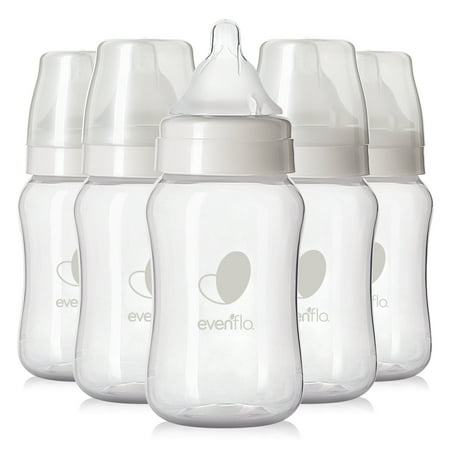 Evenflo Feeding Balance + Wide Neck BPA-Free Plastic Baby Bottles - 9oz, Clear,