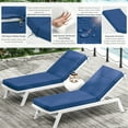 thumbnail image 5 of Pakunoda Chaise Lounge Cushions 80" x 26" x 4" Outdoor High-Density Foam Patio Furniture Lounger Replacement Cushions with Zipper Ties Water-Resistant for Pool, Blue, 5 of 7