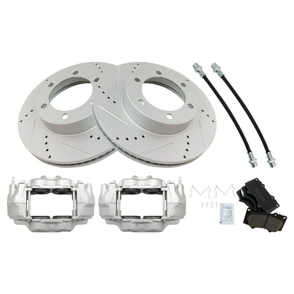 TRQ Performance Front Brake Pad & Rotor Kit BKA34333 Fits Select 2001-2007 Toyota Sequoia , 2000-2006 Toyota Tundra