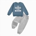 thumbnail image 4 of CAUYDY Infant Fall Winter Outfits Set Child Long Sleeved Pullover Joggers Pants Two Piece Toddler Cute Clothing 3 6 9 12 18 24 Months 3T 4T 5T Blue for Sizes 18-24 Months, 4 of 6