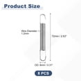 thumbnail image 2 of Uxcell 8Pcs Resorte de Extensión de Acero Inoxidable con Gancho Doble para Reparación de Muebles, Diámetro de Alambre de 1.2 mm x 8 mm x 72 mm, 2 of 6