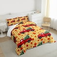 thumbnail image 3 of Castle Fairy Red Truck Bedding Comforter Set 2pcs for Children Teens,Geometric Plaid Twin Comforter Sets Microfiber,Happy Xmas Christmas Breathable Bedding Set,Super Cozy Room Decor, 3 of 8