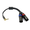 thumbnail image 1 of Cable Rannsgeer TRS estéreo de 3,5 mm en ángulo recto a doble XLR macho, 1 of 1