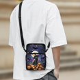 thumbnail image 3 of POLERO Halloween Cat Pattern Crossbody Bag Elastic Polyester Crossbody Coin Case for Womens, Lightweight with Zipper Crossbody Bags, 3 of 7