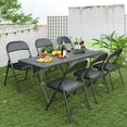 thumbnail image 3 of SUGIFT 6 ft Rectangular Black Plastic Folding Table, 3 of 9