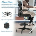 thumbnail image 5 of Lacoo Mid-back Drafting Office Chair Adjustable Height Desk Chair Ergonomic Design Office Chair With Flip-up Armrest And Foot Ring, Black, 5 of 7