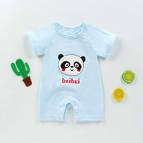 Yievot New Born Jumpsuits Clothes Short Sleeves Animals Cartoons Printed Baby Boy And Girl Summer Rompers 0-15 Months