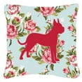 thumbnail image 2 of Boxer Shabby Chic Blue Roses BB1109 Fabric Decorative Pillow, 2 of 2
