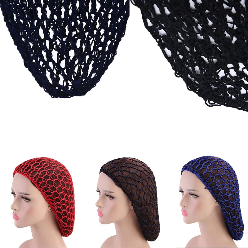 Womens Mesh Hair Net Crochet Cap Snood Sleeping Night Cap Cover Turban Headband#