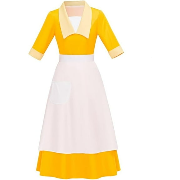Princess Tiana Maid Waitress Dress Outfit for Adult Women