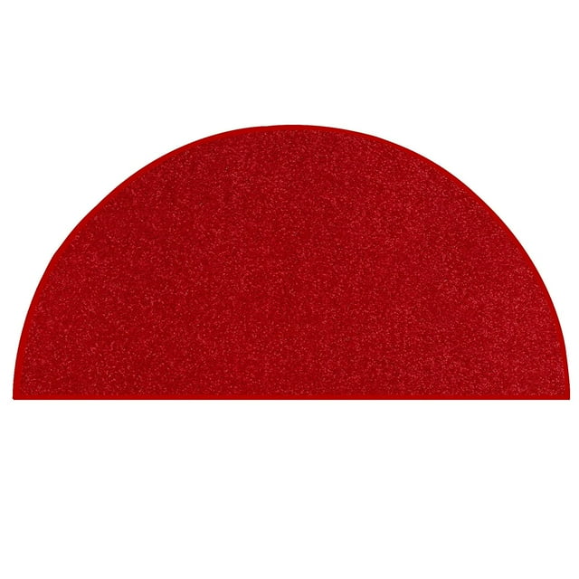 Ambiant Kids Solid Color Area Rugs Red - 36" x 72" Half Round
