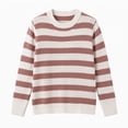 thumbnail image 7 of Tqcoqu Womens Color Block Striped Sweater Fall 2026 Pullover Knit Tops, Ribbed Crew Neck Lightweight Loose Fit Trendy Clothes,Women's,S-XXXL, 7 of 7