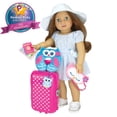 thumbnail image 3 of Sophia's Hot Pink Rolling Suitcase & 7-Piece Travel Accessory Set for 18" Dolls, 3 of 8