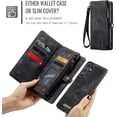 thumbnail image 4 of Funda tipo cartera para Samsung Galaxy S25 FE, con cremallera, tarjetero, correa de muñeca, funda protectora trasera magnética desmontable a prueba de golpes para Samsung Galaxy S25 FE 5G, 4 of 9