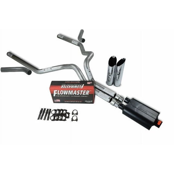 Ford F150 15-20 3" Dual Exhaust Kits Flowmaster Super 40 Slash Tip Corner Exit