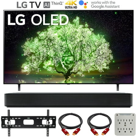 LG OLED65A1PUA 65 Inch A1 Series 4K HDR Smart TV with AI ThinQ (2021) Bundle with LG SK1 2.0-Channel Compact Sound Bar