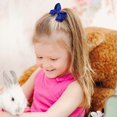 thumbnail image 4 of 12 Pcs Girls Small Ribbon Boutique Bows Clip Bow Tie Cute Colorful Snaps Hairpins (Navy Blue), 4 of 5