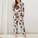 thumbnail image 2 of Balery Insects Conjunto de Pijama con Estampado para Mujer, Conjunto de Dos Piezas con Manga Larga, Ropa de Dormir Suave con Bolsillos, Pijamas Cómodos-Large, 2 of 7