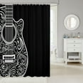 thumbnail image 2 of Guitar Bath Curtain Music Themed Guitar Shower Curtain Guitar Instruments Print Bathroom Shower Curtain Set for Stalls Bathtubs Room Decor Stylish Black White Waterproof Bathroom Curtains 72x84 Inch, 2 of 5