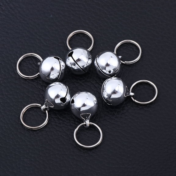 ROSENICE Metal Bells for Cat and Dog Necklace Accessories 10Pack Small Silver 0.7x0.7x0.7in