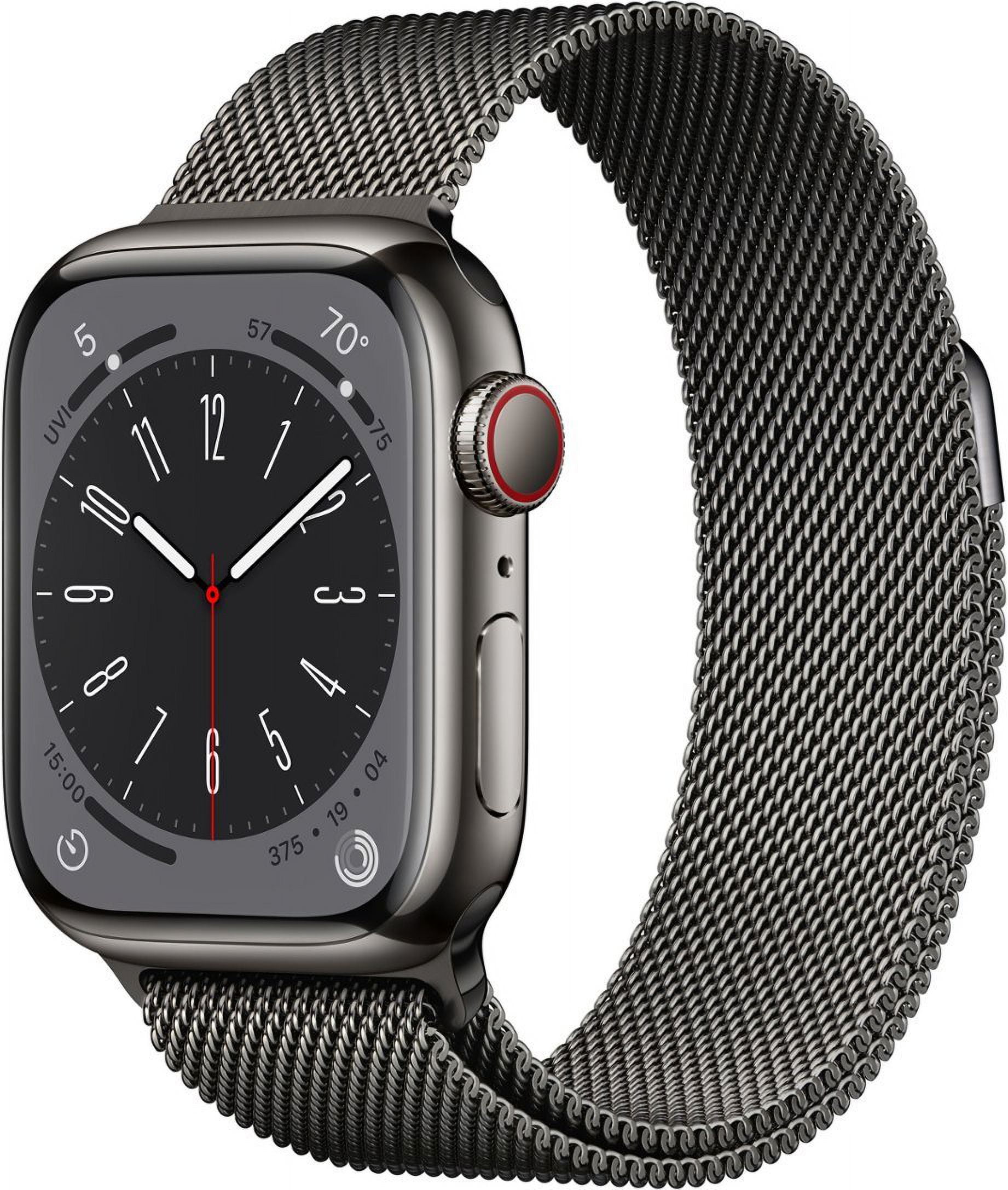 Apple Watch SE 6 GPS Cellular 44mm Graphite Stainless Steel Case with Graphite Milanese Loop Band Walmart