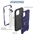 thumbnail image 4 of Nalacover For iPhone 14 6.1 inch Slim Case,Luxury Hybrid Hard PC and TPU Rugged Bumper 3-In-1 Rotatable Magnetic Ring Kickstand Four Corner Guard Shockproof Anti-Scratch Back Phone Cover.Blue, 4 of 12