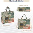 thumbnail image 6 of FORMRS Womens Corduroy Tote Bag Crossbody Shoulder Handbag with Pocket, Pink and Green Cat, 6 of 7