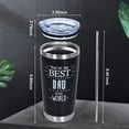 thumbnail image 2 of Gifts for Dad, Birthday Gifts For Dad From Daughter Son, 20oz Tumbler Stainless Steel Double Wall Vacuum Insulated Travel Coffee Mug Best Dad Ever Gifts for Father''s Day, 2 of 5