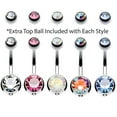 thumbnail image 2 of BodyJ4You Ensemble de 5 Bagues de Nombril 14G Ton Or Acier Double CZ Nombril Banane Fille Femme Bijoux, 2 of 6