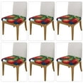 thumbnail image 2 of Gaeub Strawberry2 Square Chair Seat Covers, Stretch Fitted Printed Chair Seat Cushion Cover for Kitchen, Office - One Size, 2 of 9