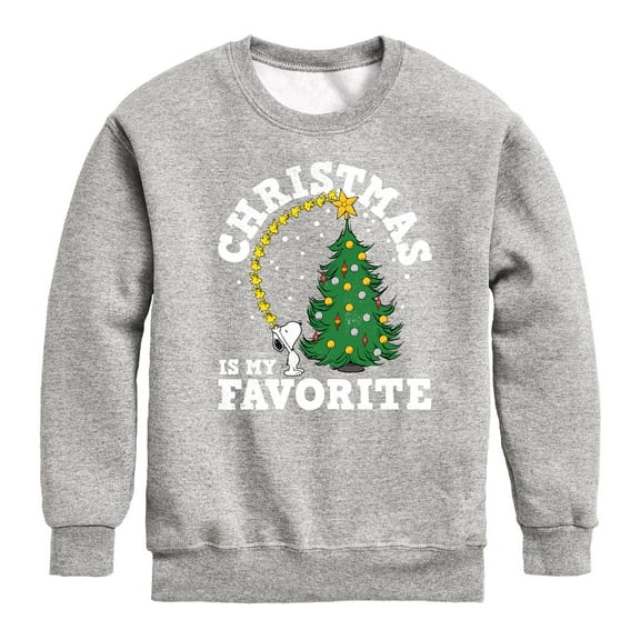 Peanuts - Christmas Is My Favorite - Toddler And Youth Crewneck Fleece Sweatshirt