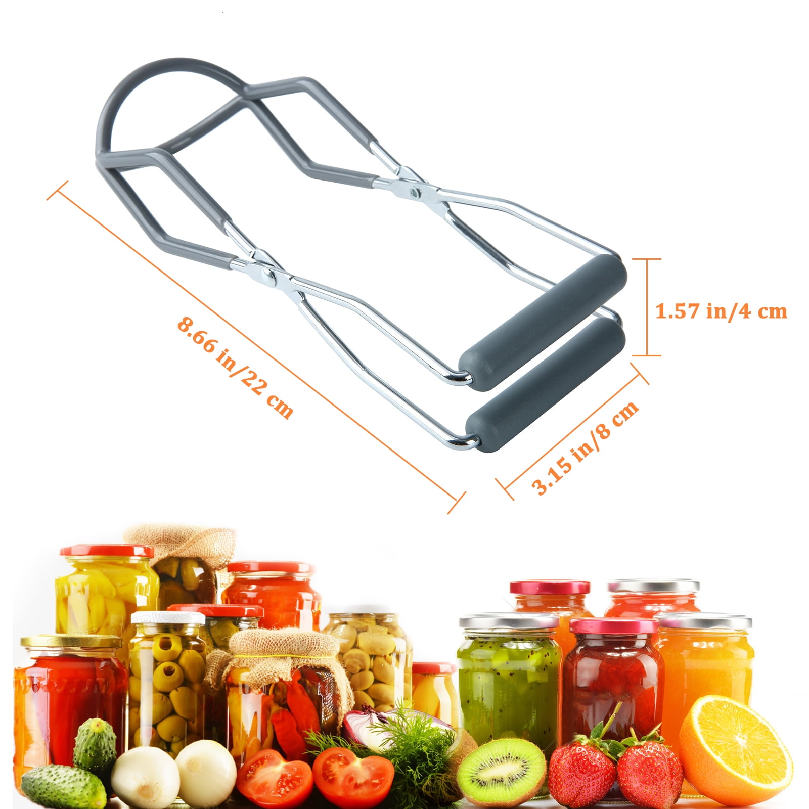 Mainstays Stainless Steel Canning Jar Lifter Tongs with Secure Grip Handles