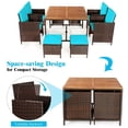 thumbnail image 2 of GVN 9 Pieces Patio Rattan Dining Cushioned Chairs Set-Turquoise, Outdoor Sofa Sectional , Coffee Table for Patio Back Deck, Balcany, Poolside, 2 of 8