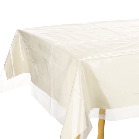 Uxcell 60 x 120 inch Clear Plastic Tablecloth, Waterproof Oilproof Rectangle Vinyl Table Cover Protector, Table Cloth for Dining, Parties and Holidays