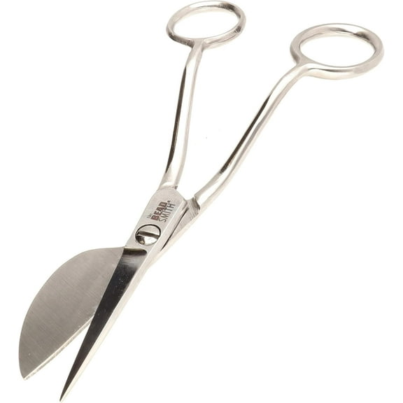 The Beadsmith Applique Scissor - 6 Inches, Duckbill Knife Edge, Angled Handle, Adjustable Tension Screw – Paddle Shape for Art, Crafting, Fabric, Thread, Needlework, Embroidery & Sewing