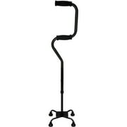 HealthSmart Quad Walking Cane, Sit to Stand Walker, Adjustable Canes for Men, Canes for Women, FSA HSA Eligible with Quad Base, Foam Handles Quad Cane, Black