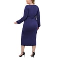 thumbnail image 4 of LilyLLL Plus Size Womens Long Sleeve V Neck Party Casual Belted Midi Dress, 4 of 4